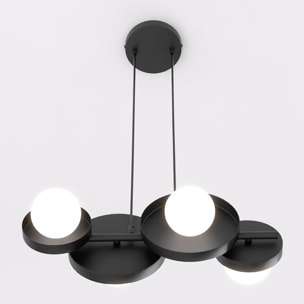 Lampada a sospensione Model in acciaio nero con sfere luminose