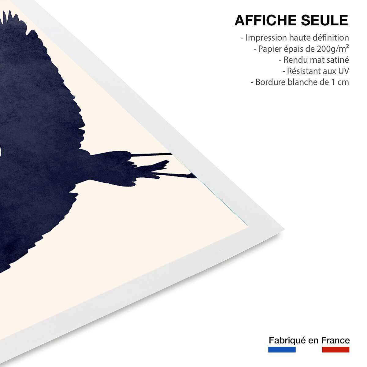 Affiche paysage Grue au soleil levant Affiche seule