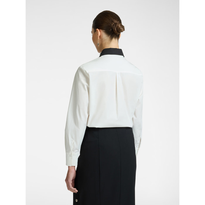 Elena Mirò - Camicia con colletto ricamato - Bianco