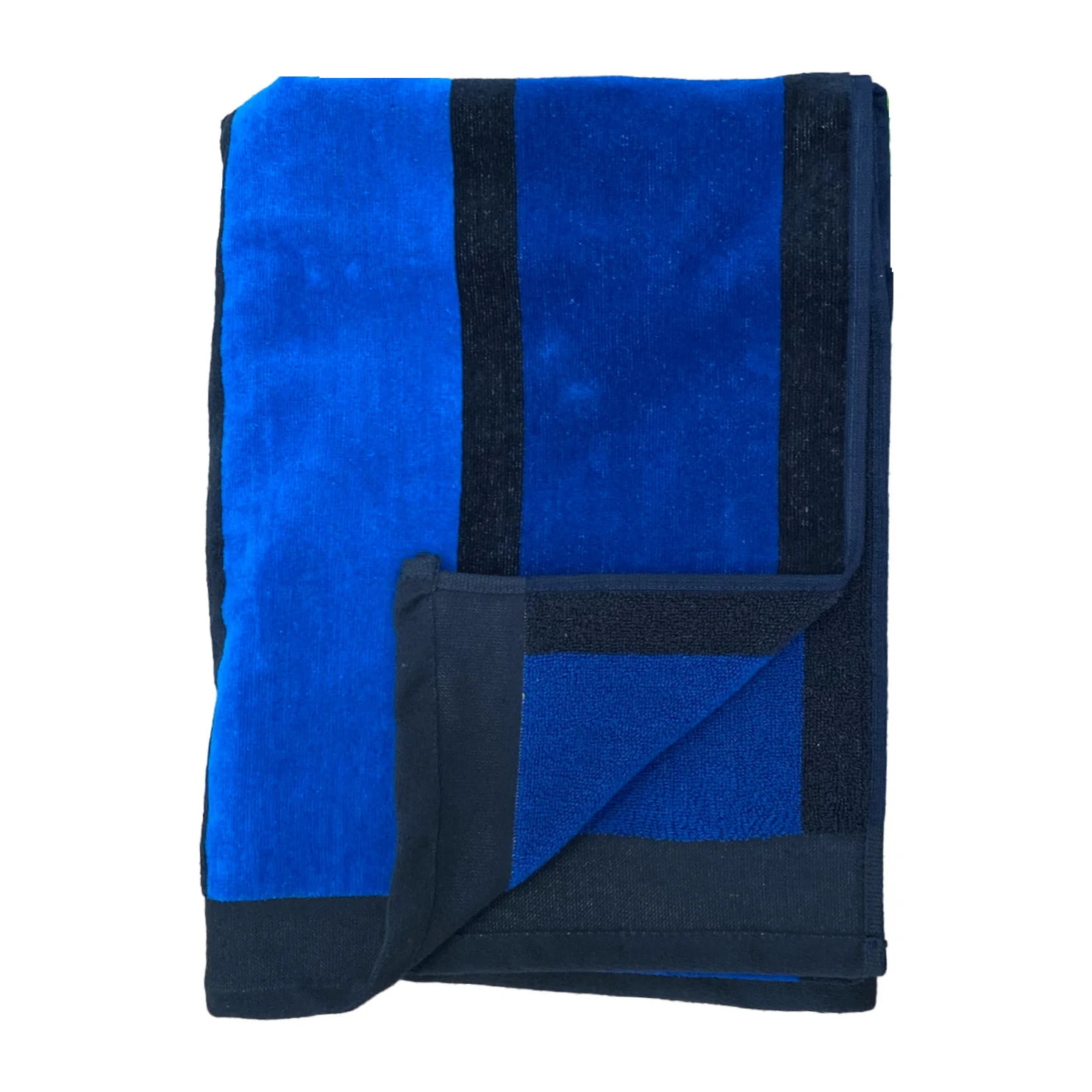 Serviette de plage éponge velours Jacquard Vert 100x175 470g/m² - Happy Men