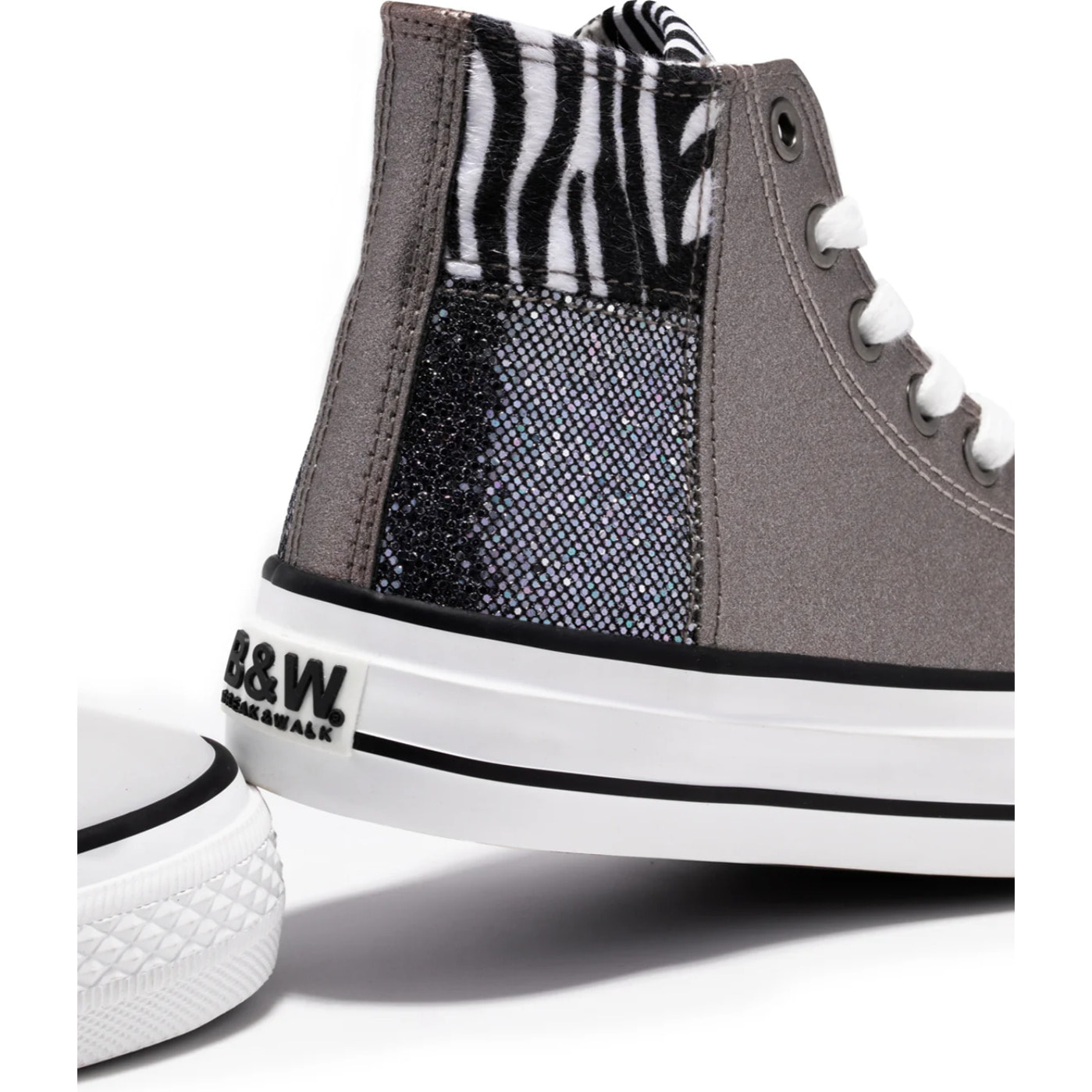 Zapatillas Altas de Niña Patchwork Multicolor B&W
