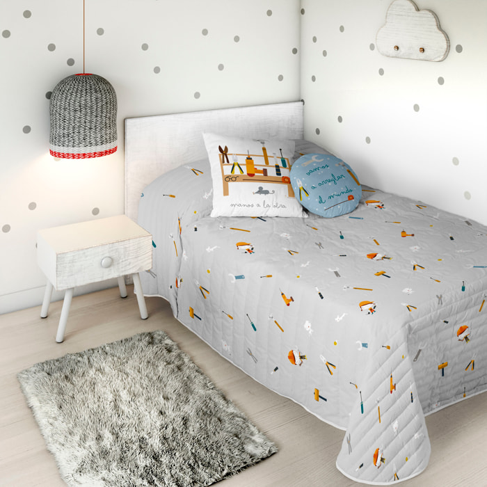 Haciendo el Indio - Colcha Bouti Estampada - Reversible - Infantil - 100% Algodón - 70 gr/m² - Herramientas