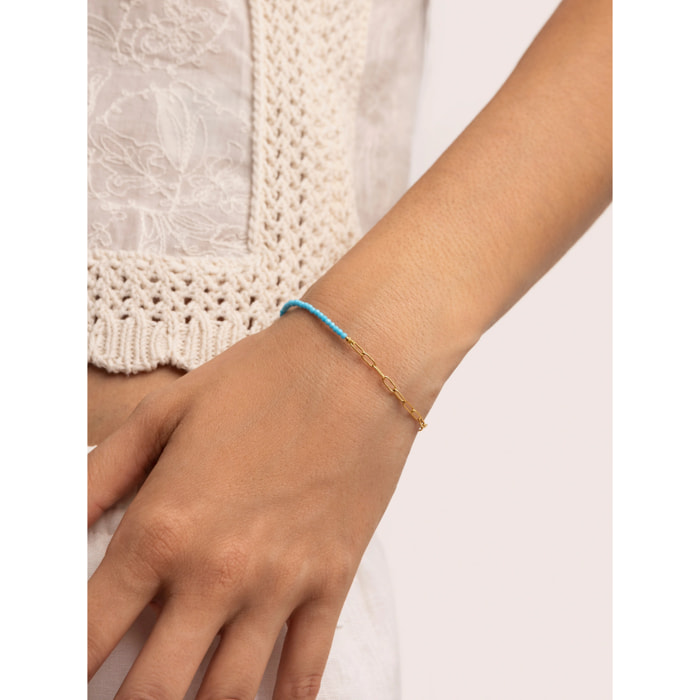 Pulsera Chic Turquoise Acero Baño Oro