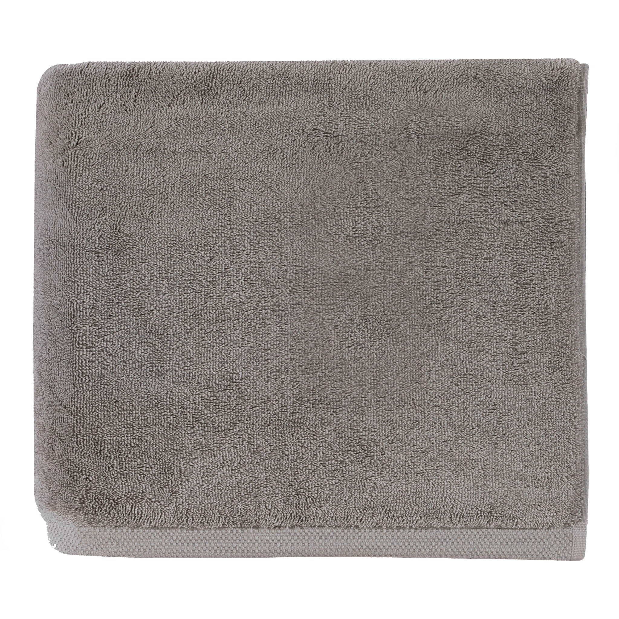 Serviette de bain unie en coton peigné biologique, ESSENTIEL, Gris Galet
