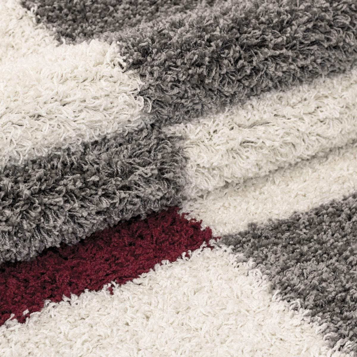 Tapis poils longs shaggy tissé motif géométrique NICO