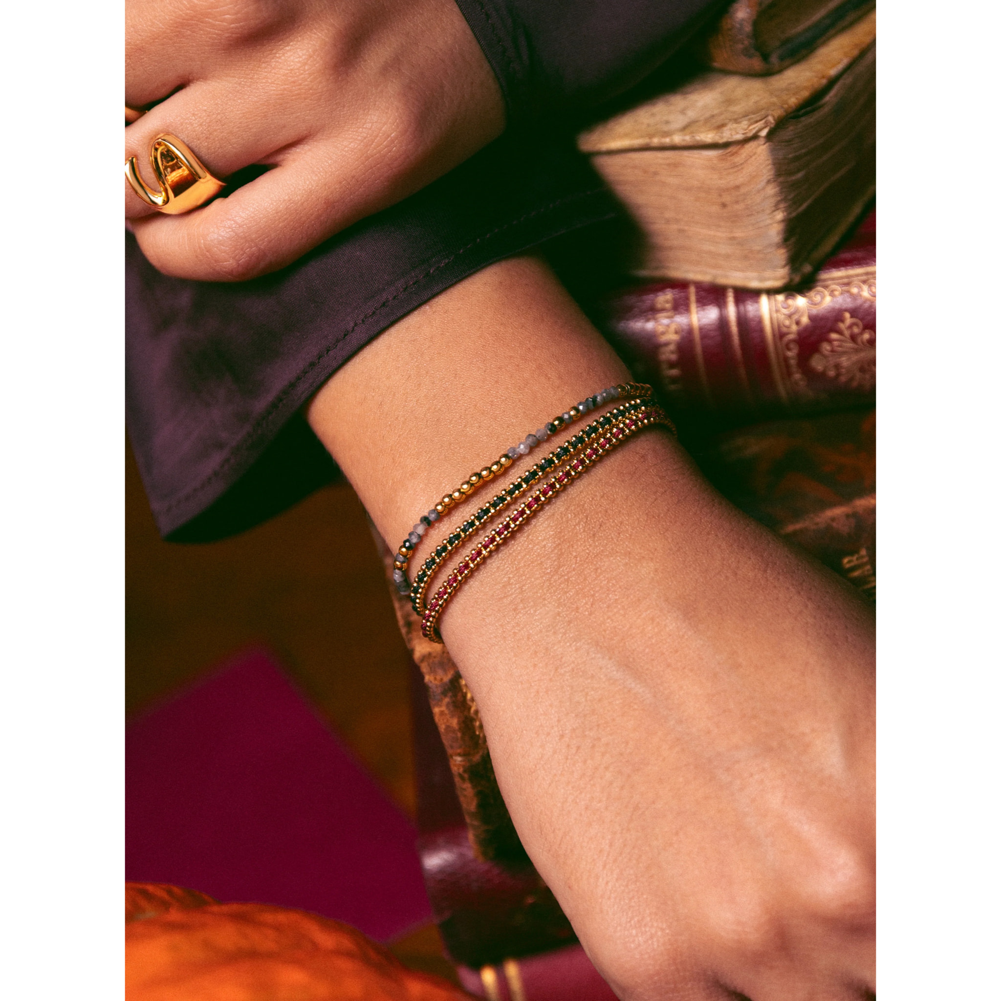 Pulsera Morgana Red Acero Baño Oro