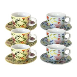 Lot de 6 tasses, FLOWERS