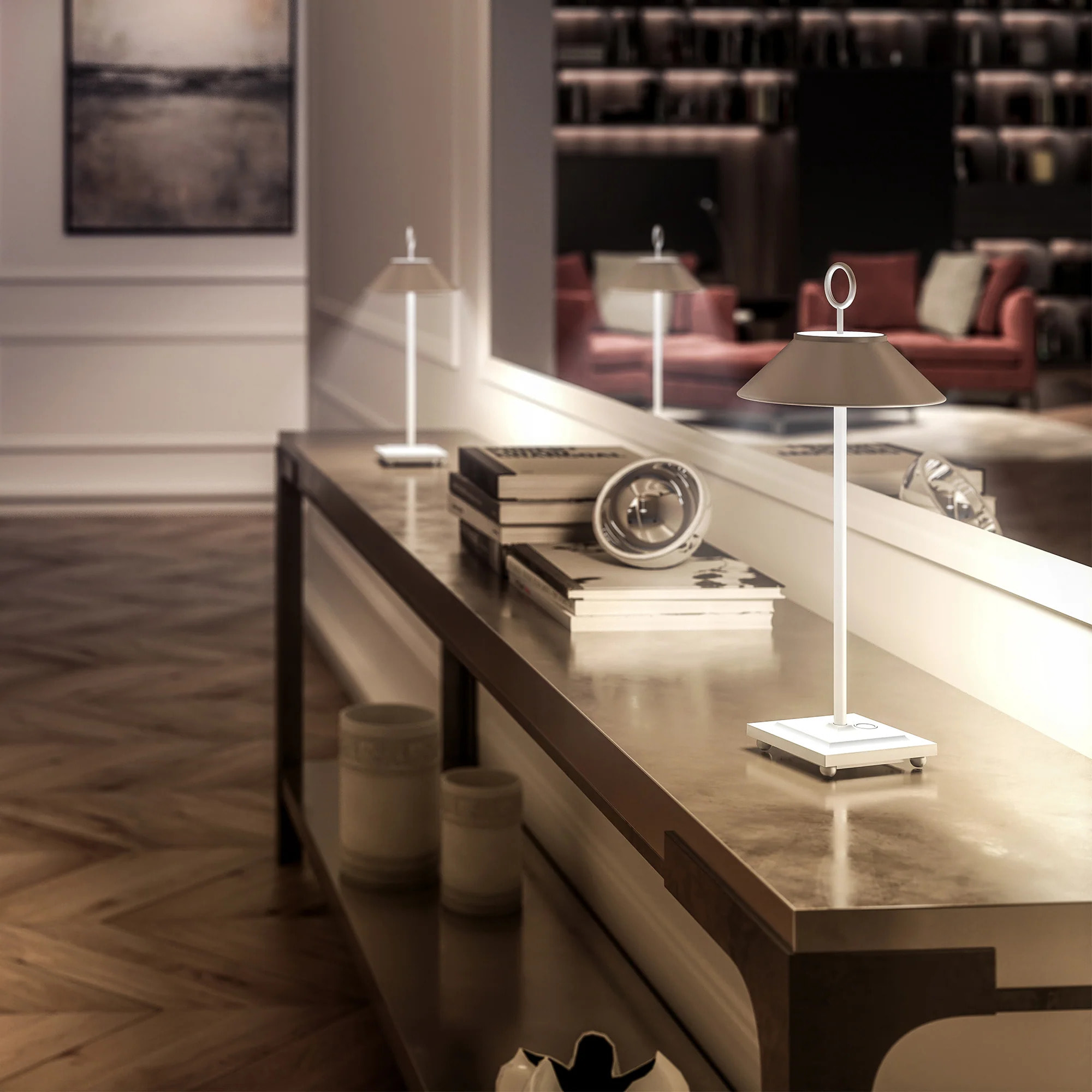 Lampe de table sans fil MARAIS Blanc H284 cm