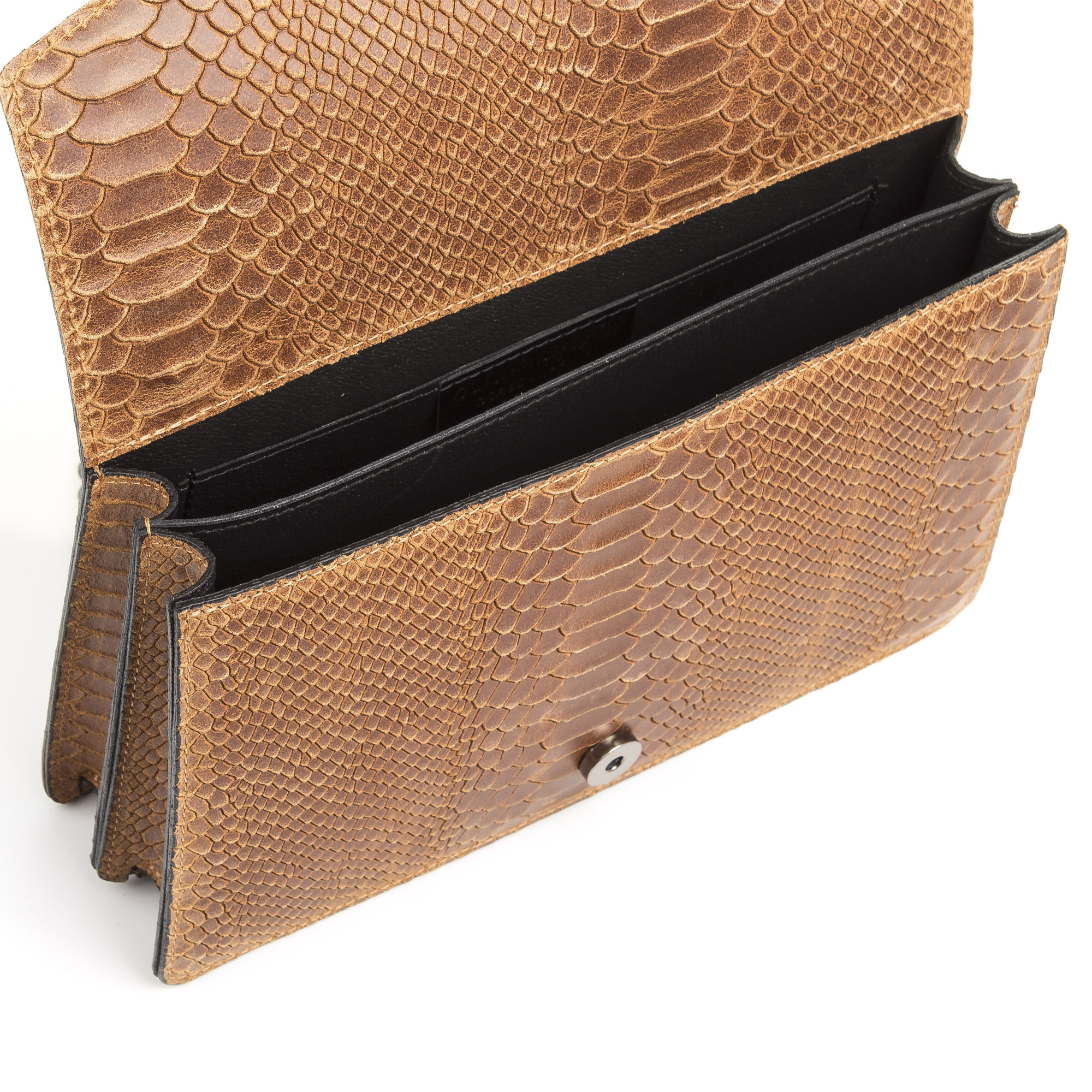 Luce Bolso de mano Mujer.Piel auténtica Gamuza Grabado Serpiente