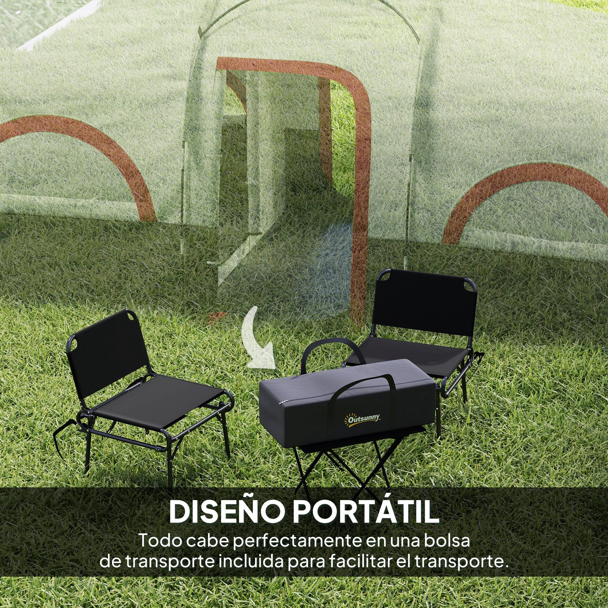 Tienda de Campaña Familiar tipo Túnel para de 4-6 Personas Impermeable 3000 mm Tienda de Camping Plegable con 2 Dormitorios Bolsa para Senderismo 435x251x195 cm Gris Oscuro y Blanco