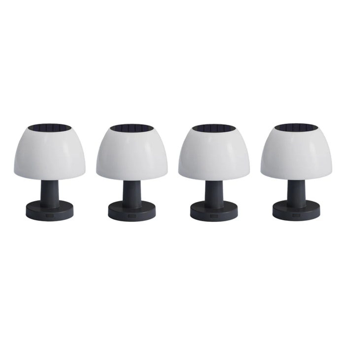 Lot de 4 lampe de table solaire LUMINA H13.5 cm