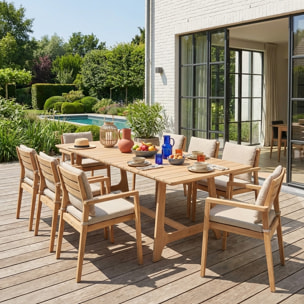 Table de jardin bois d'acacia 8 places AROHA