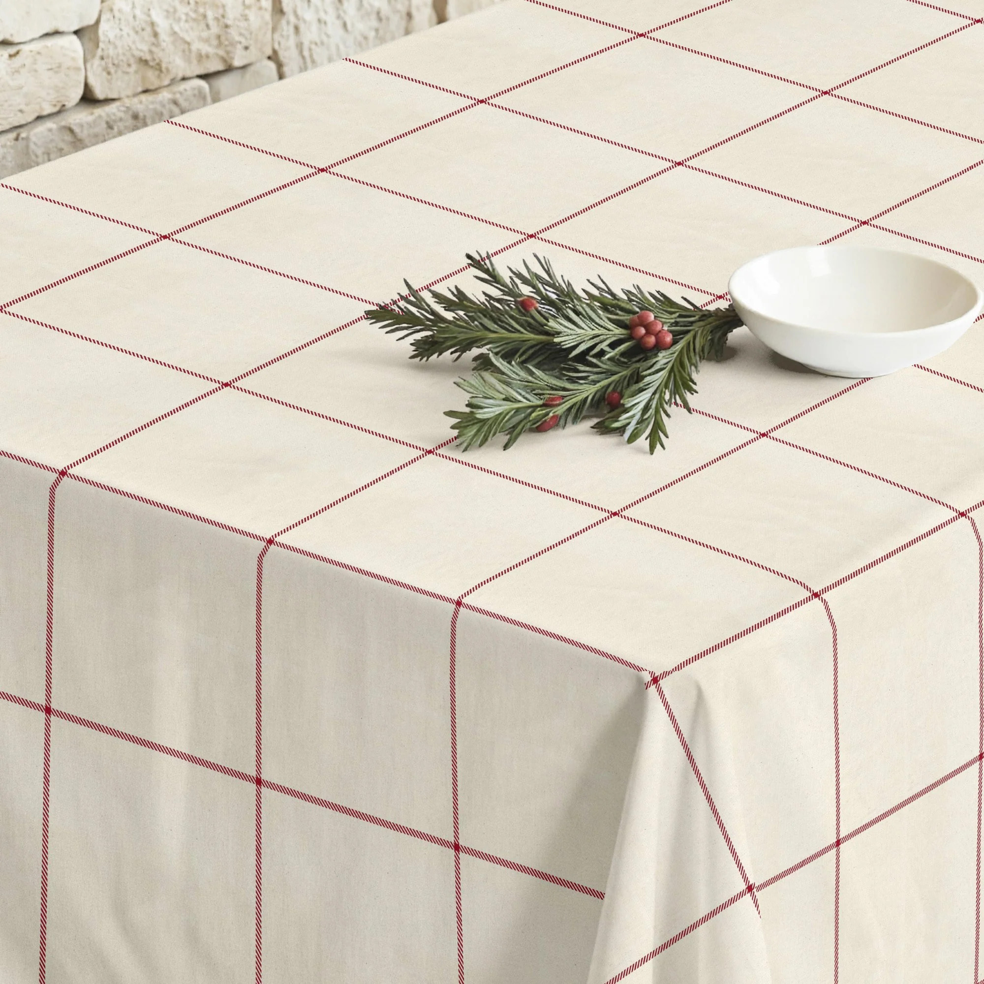 Nappe anti-taches Red windowpana 1225