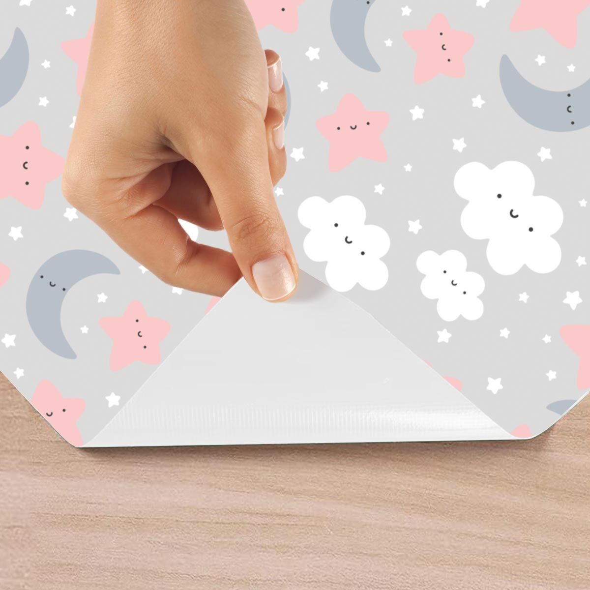 Rouleau revêtement adhésif vinyle au mètre - Sticker lavable Cuisine Meuble Armoire Porte - NUAGES ET CIEL ÉTOILÉ