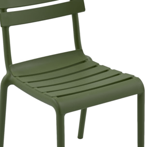 Set 2 sedie in polipropilene colore  verde oliva