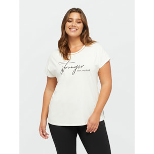 Fiorella Rubino - Camiseta con texto y cadena - Blanco