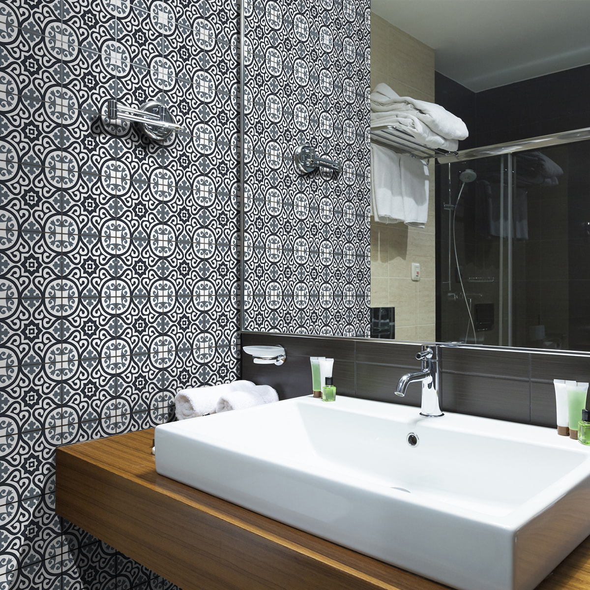 Stickers muraux - Sticker Mural Carrelage adhésif Cuisine Salle de Bain - 24 STICKERS CARRELAGES AZULEJOS VALERIA