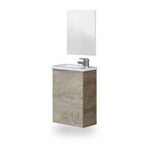 Mueble de baño con espejo Sense 1 puerta Roble Alaska