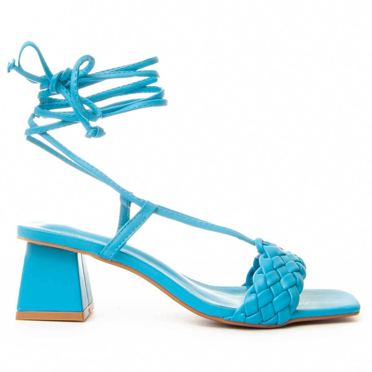 Sandalia de tacón - Azul - Altura: 6 cm