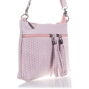 Oderzo Borsa a tracolla Donna.Pelle autentica Suede Inciso a spina di pesce