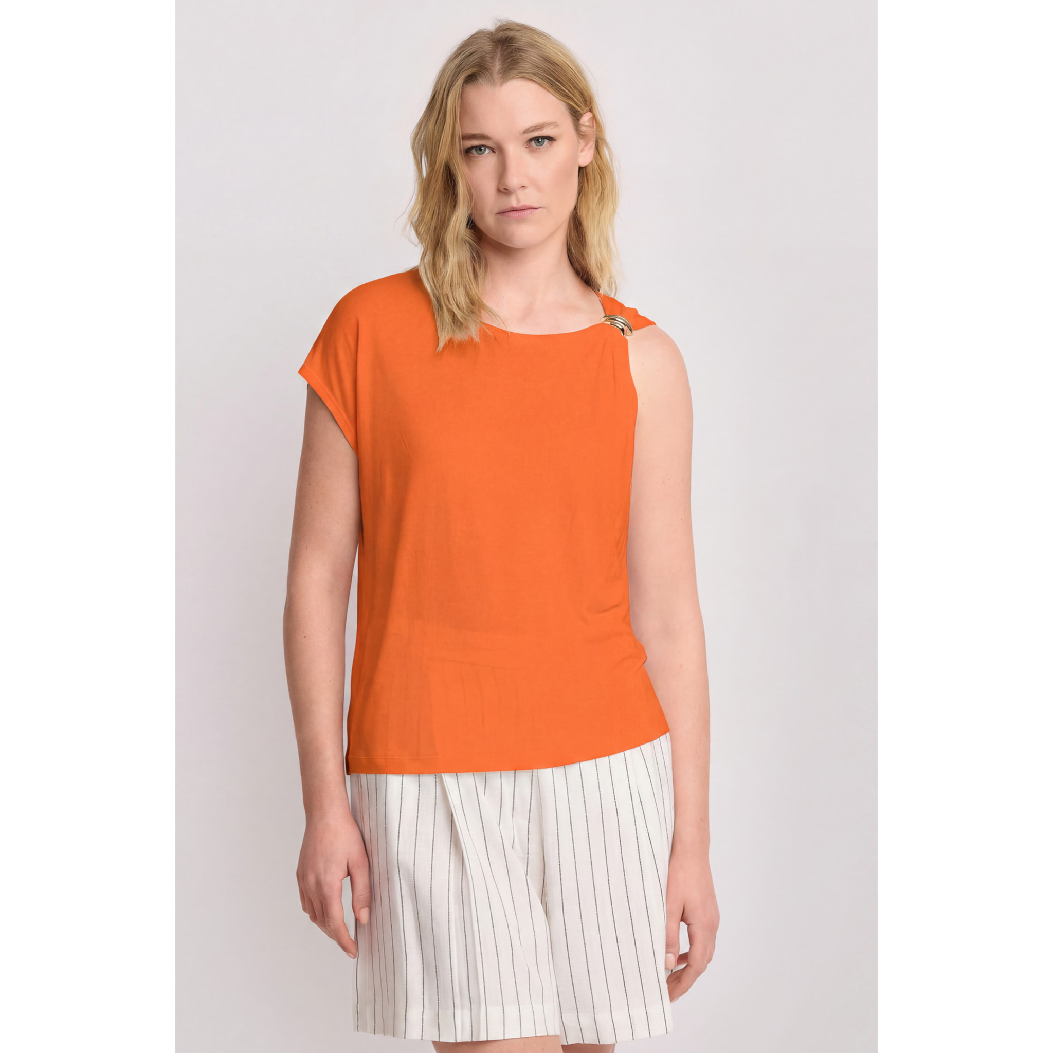 Kocca - T-shirt con dettaglio gioiello Donna, Tinta unita, Girocollo