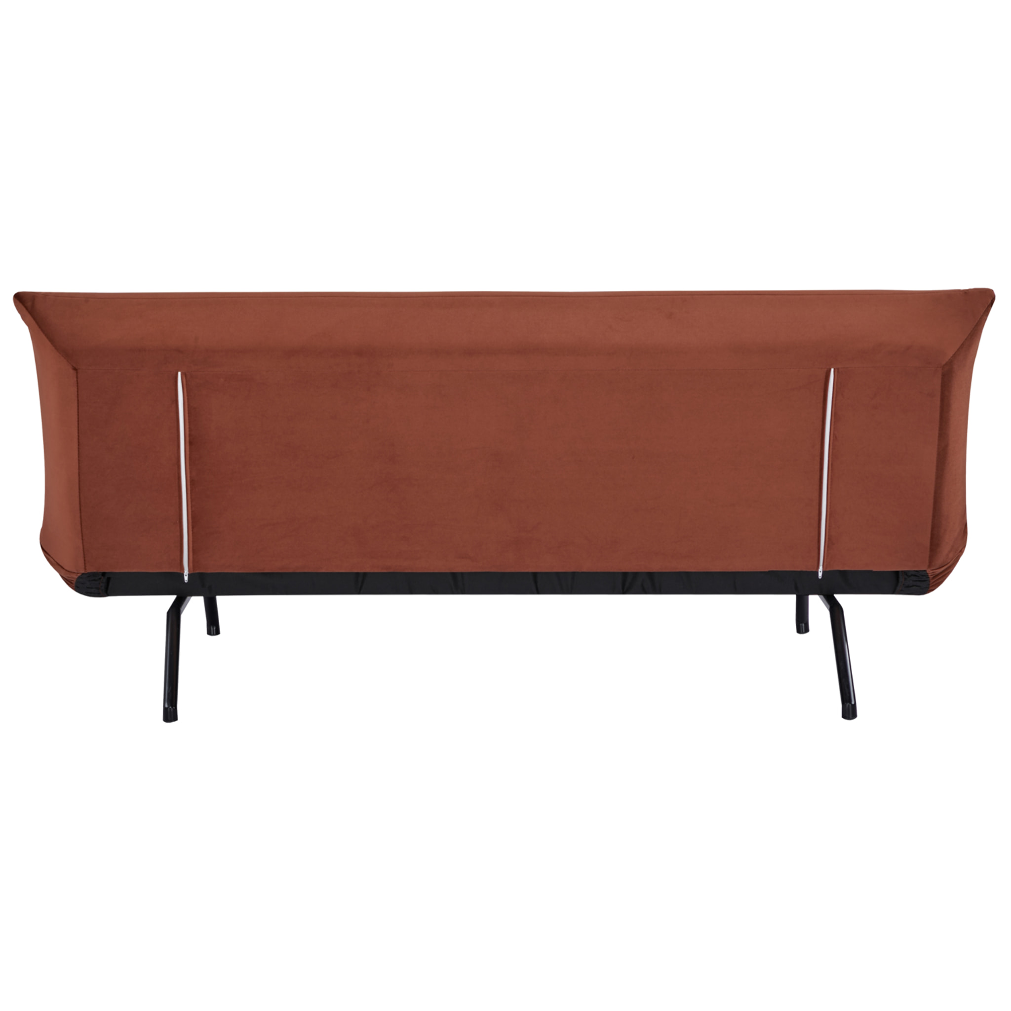Canapé convertible 3 places en velours terracotta ANATOLE