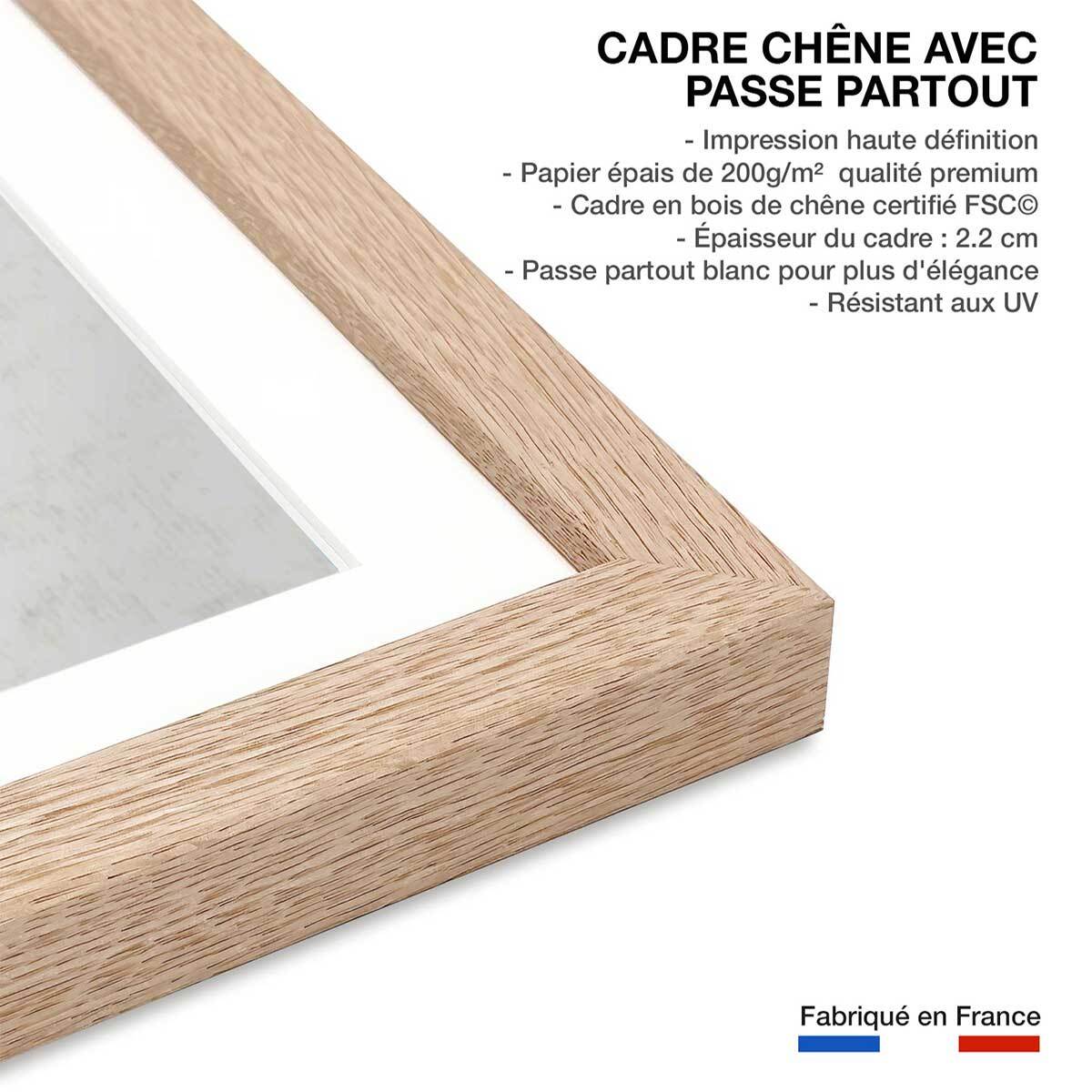 Affiche zen circle japonnais Affiche sous cadre bois