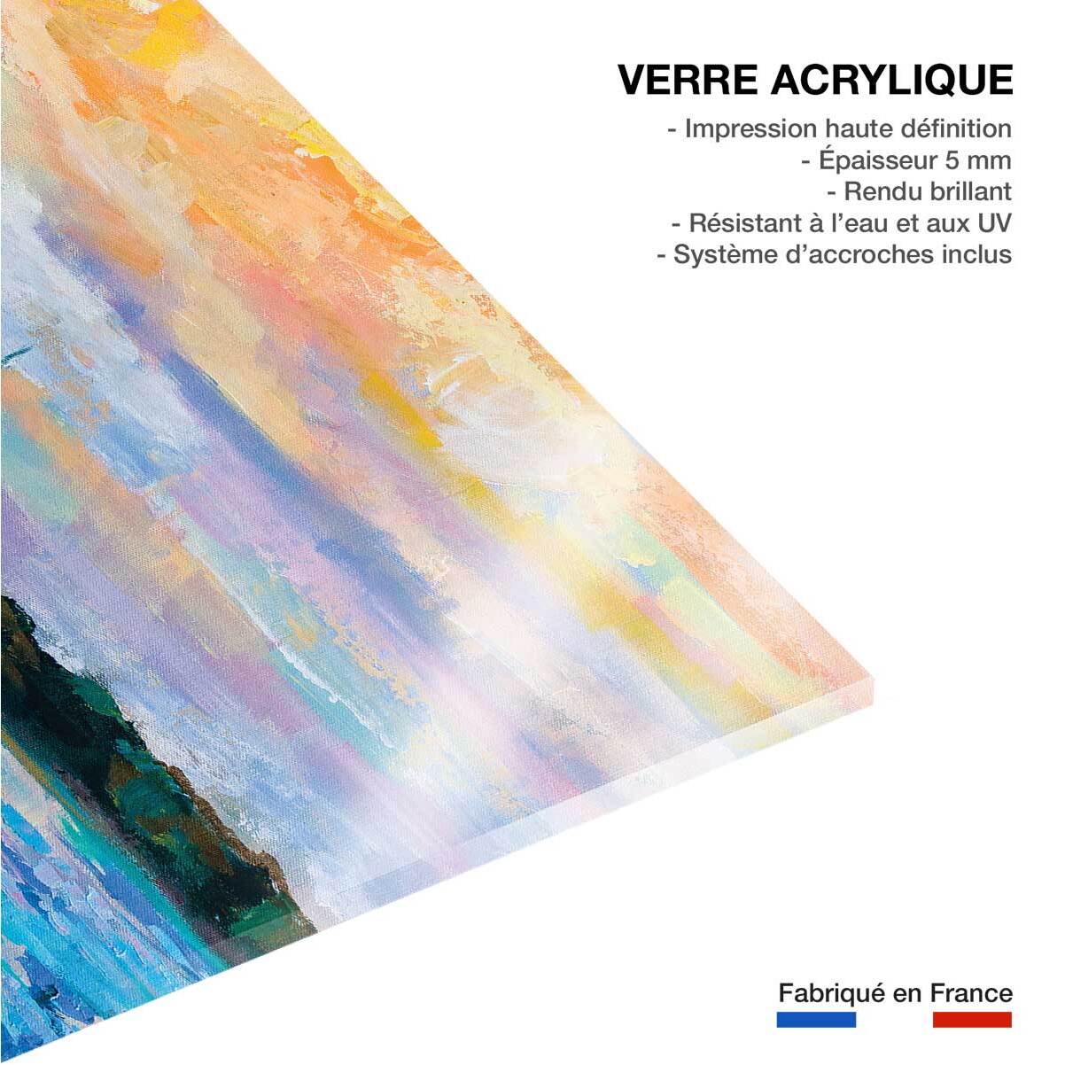 Tableau paysage mer voile du dimanche  Tableau plexiglas