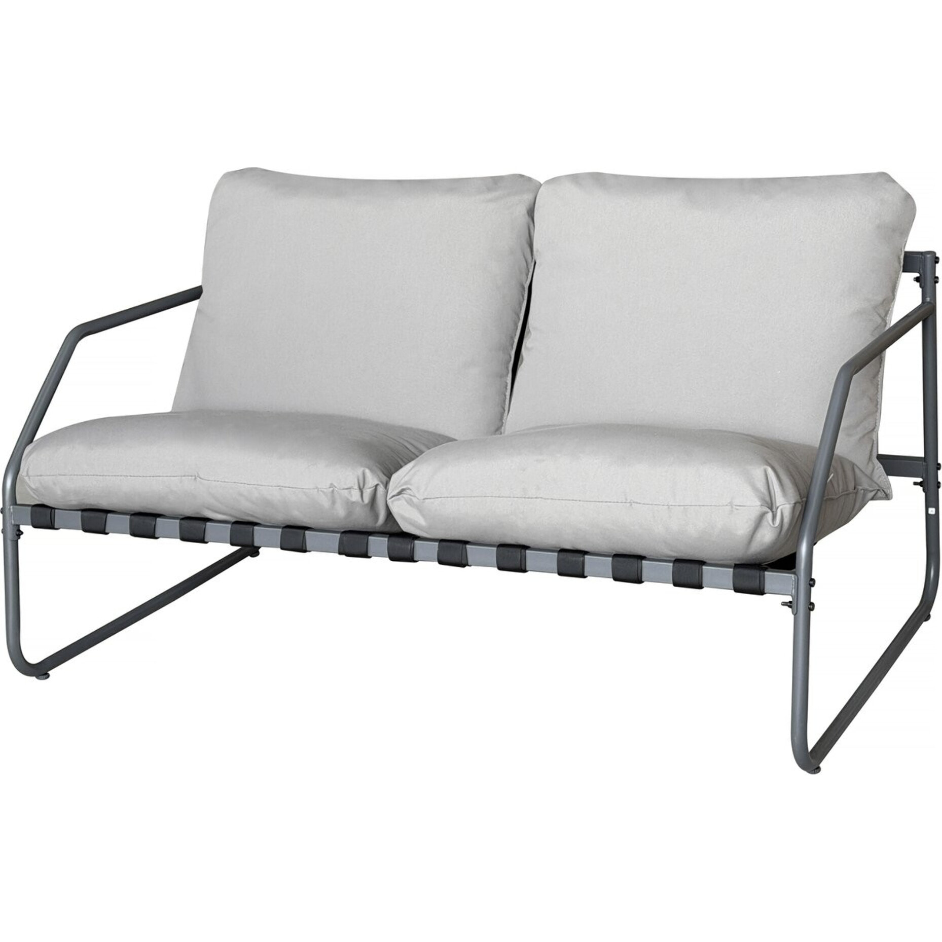 Salon de jardin en métal avec coussins "Sora" - 4 places - Gris