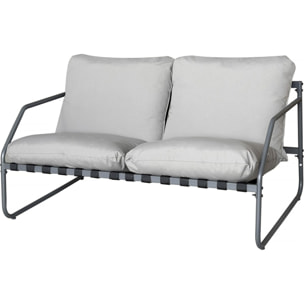 Salon de jardin en métal avec coussins "Sora" - 4 places - Gris
