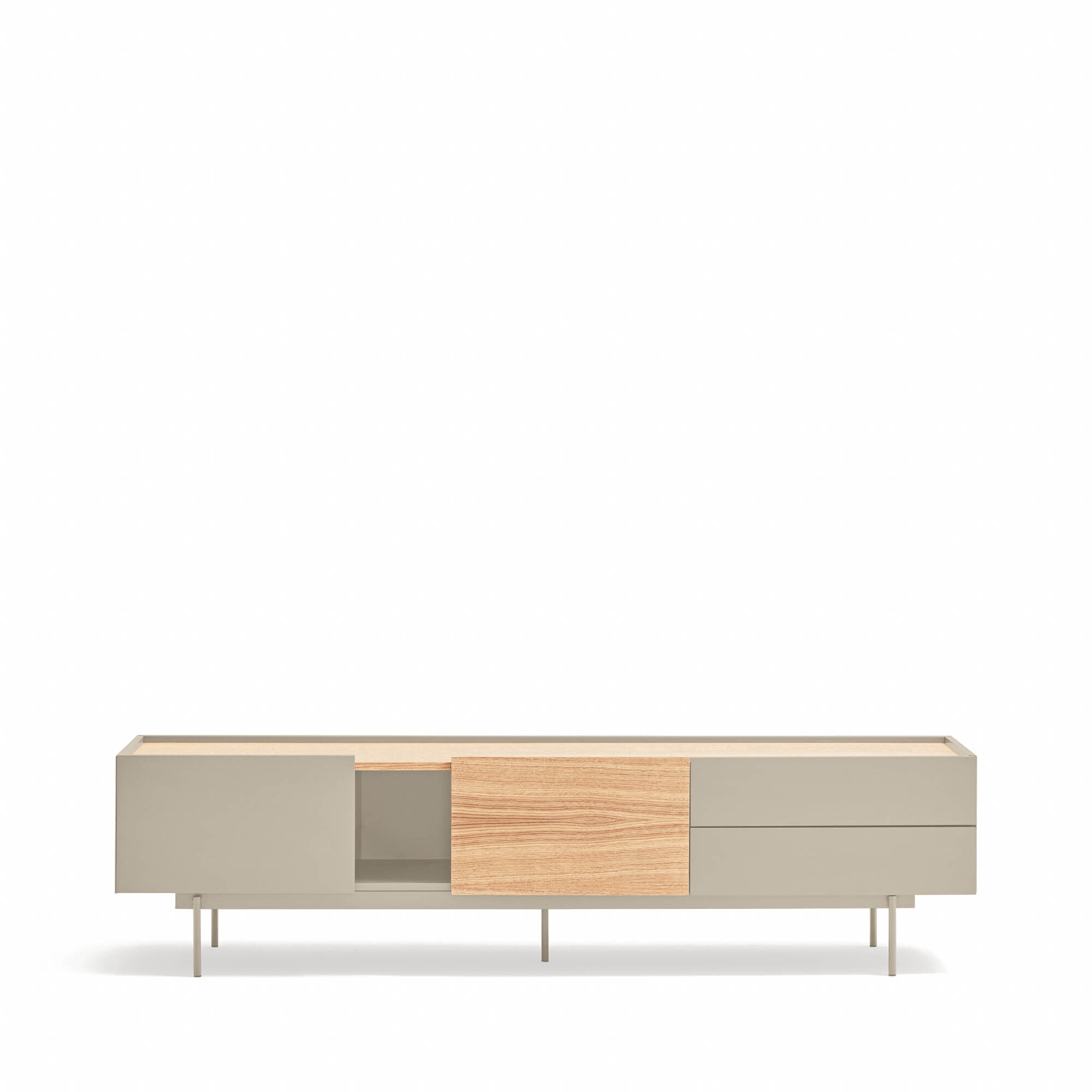 Mueble de televisión Otto 2 puertas y 2 cajones arena y roble