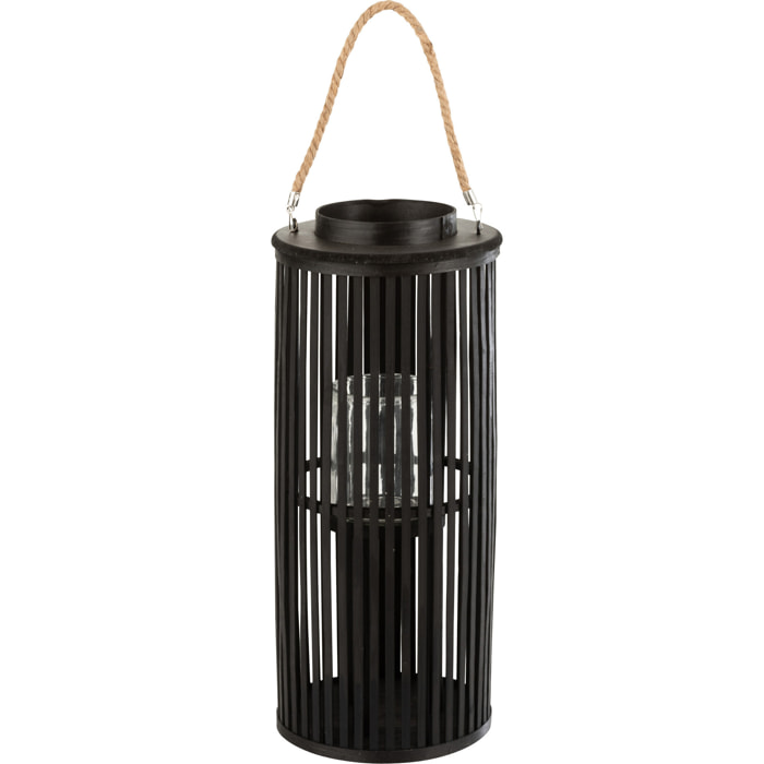 J-Line lanterne Tube - bambou - noir - small