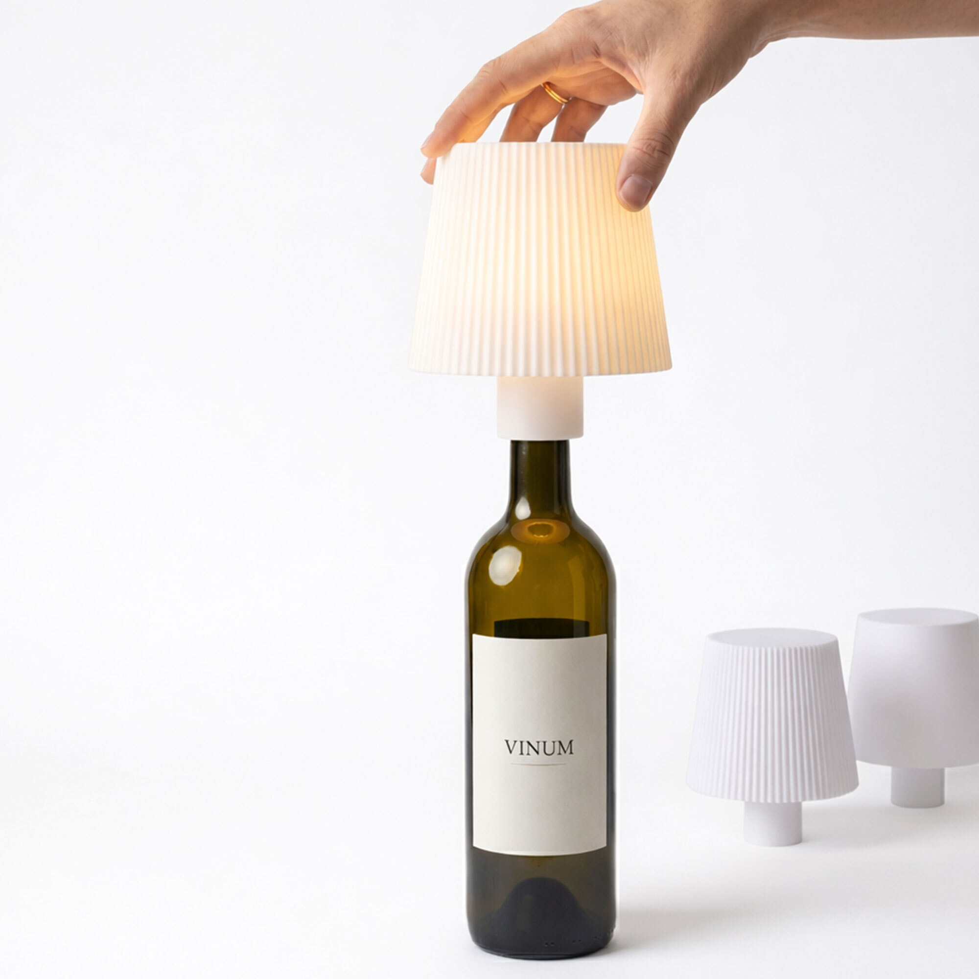 Lámpara LED 10,5x8,8cm para botella recargable USB con 3 modos de luz, 36 LEDs y 2 pantallas