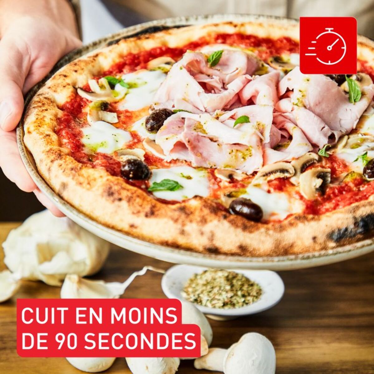 Four à pizza gaz TEFAL Pronto JM412010  pizza 30 cm préchauffage 15 min, jusqu'à 400°C