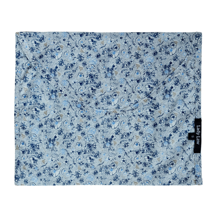 Pigiama leggero DONNA cotone fiori blu