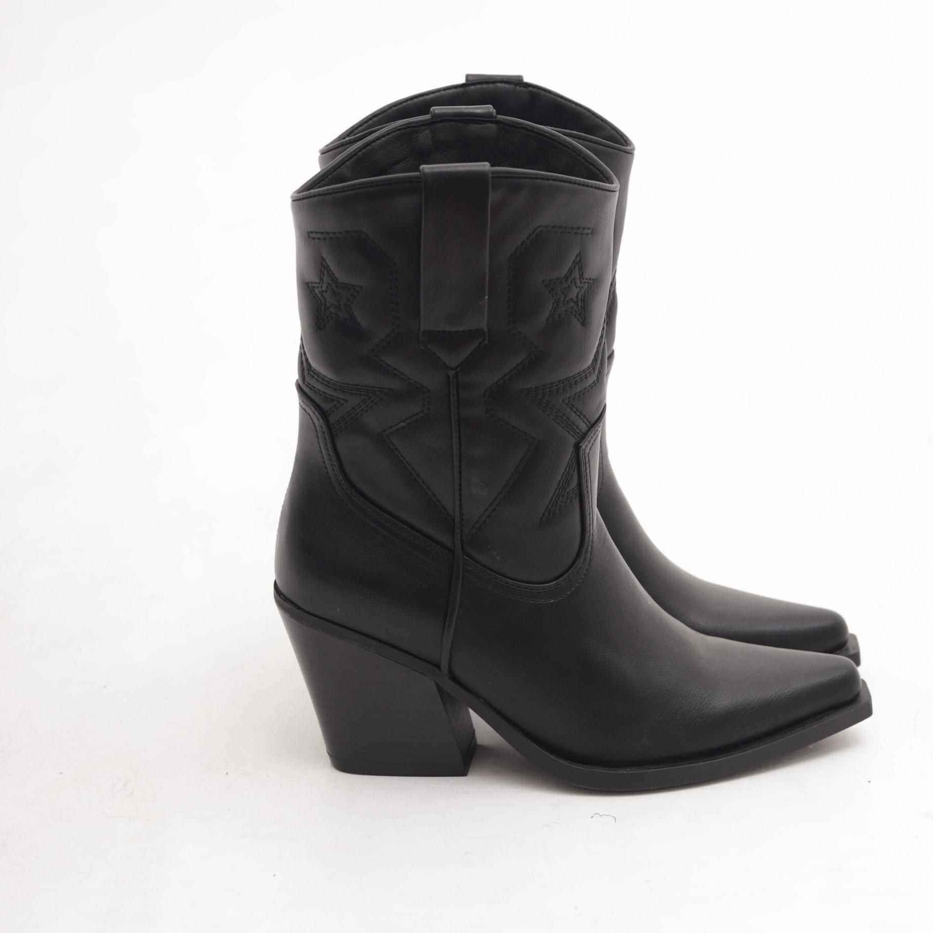 STIVALETTO TEXANO RICAMO STARS NERO