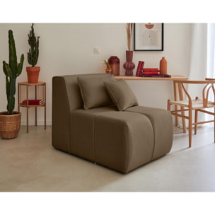 Caracas - canapé modulable d'angle droit - 5 places - en tissu - Marron