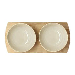 Plateau en bambou avec 2 bols Shoku