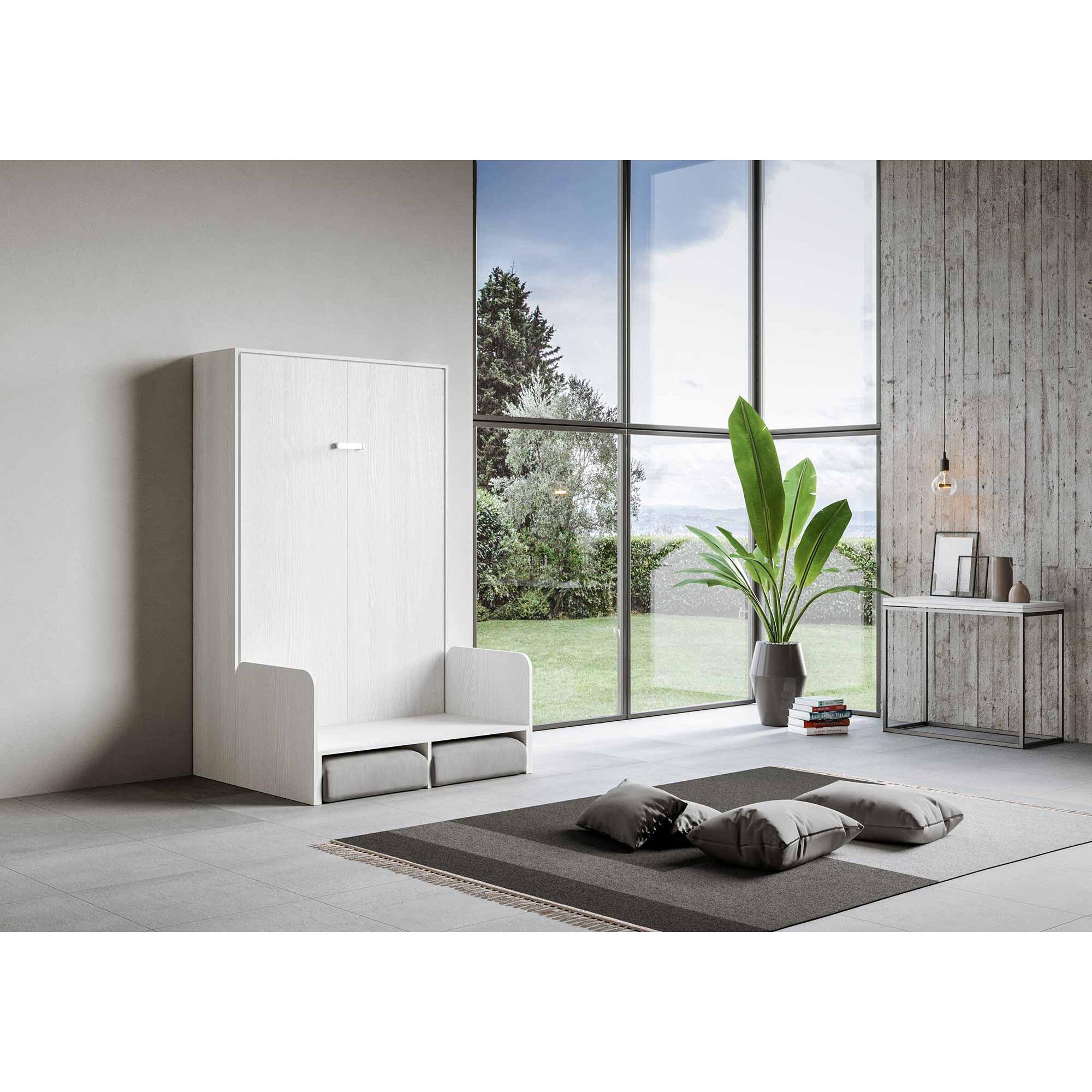 Cama abatible 120 vertical Kentaro Sofà Fresno Blanco