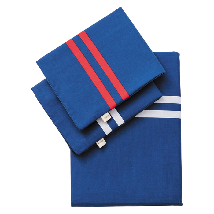 Juego de 4pzs color azul marino (funda nórdica doble + sábana bajera + 2x funda cojín) 100% algodón 180tc el ganso