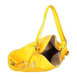 Borsa a spalla convertibile in zaino Anjelica da donna In Vera pelle Made in Italy 33x31x12 cm