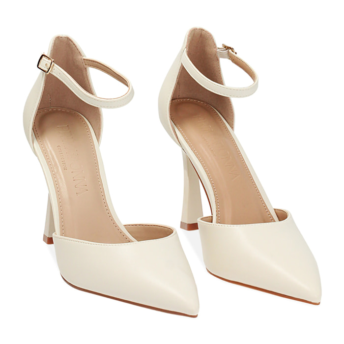 Open shank mujer color crema elegantes