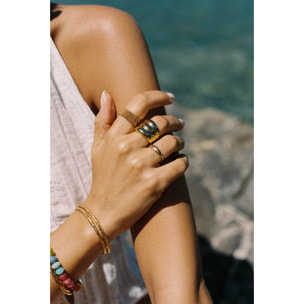 Anelli Mesh  in Acciaio Placcato Oro