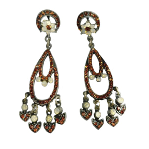 Pendiente largo multicristal Sw y plata 925 10µ T4