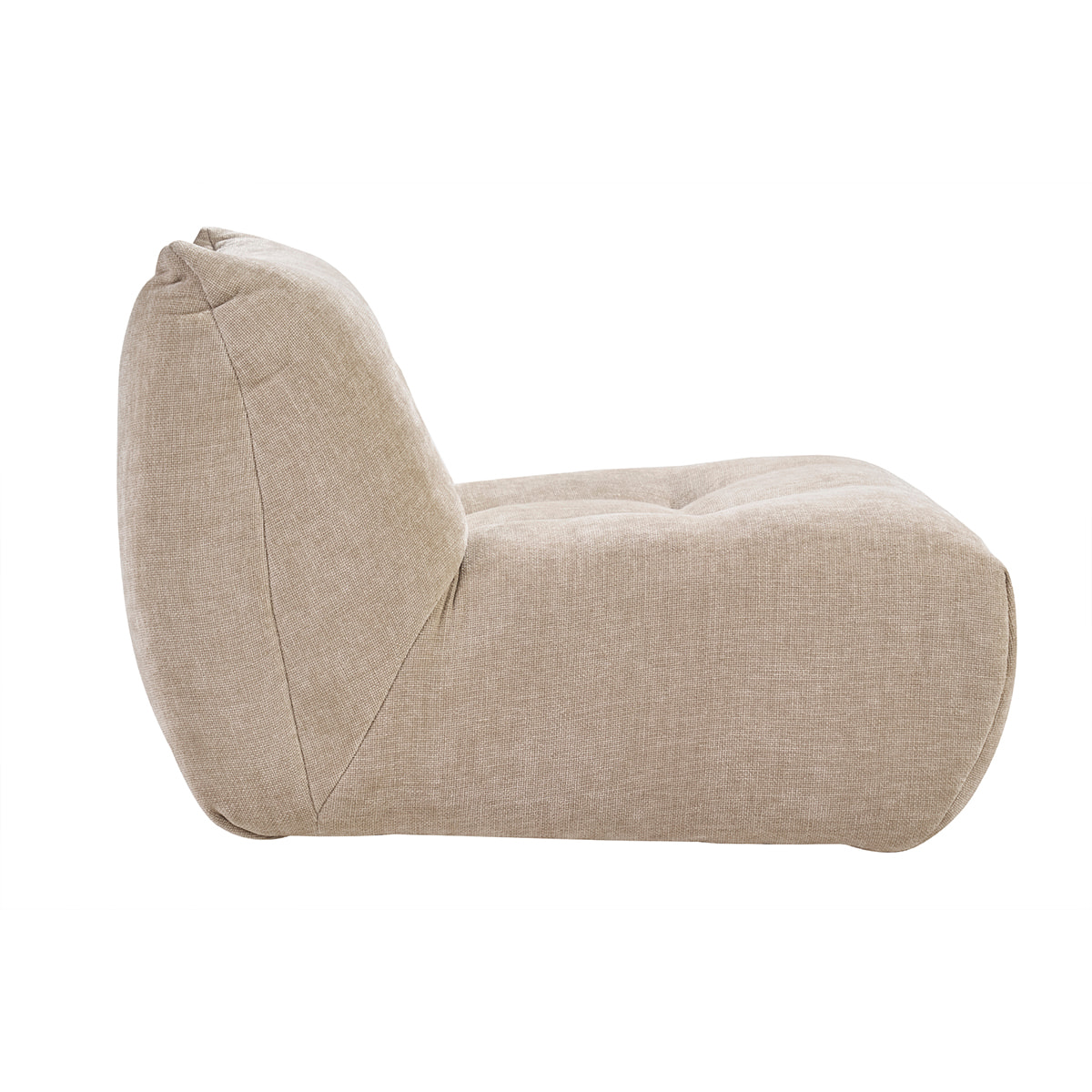 Fauteuil lounge en tissu effet velours texturé taupe BUMPY