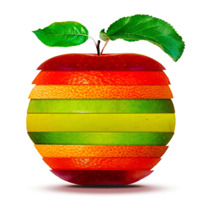 Tableau cuisine pomme orange citron Tableau alu Dibond