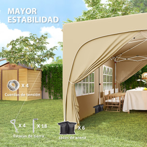 Carpa Plegable Gazebo 6x3 m Cenador Plegable con Altura Ajustable 6 Paredes Laterales Anti-UV y Bolsa de Transporte Pabellón de Jardín para Camping Fiestas