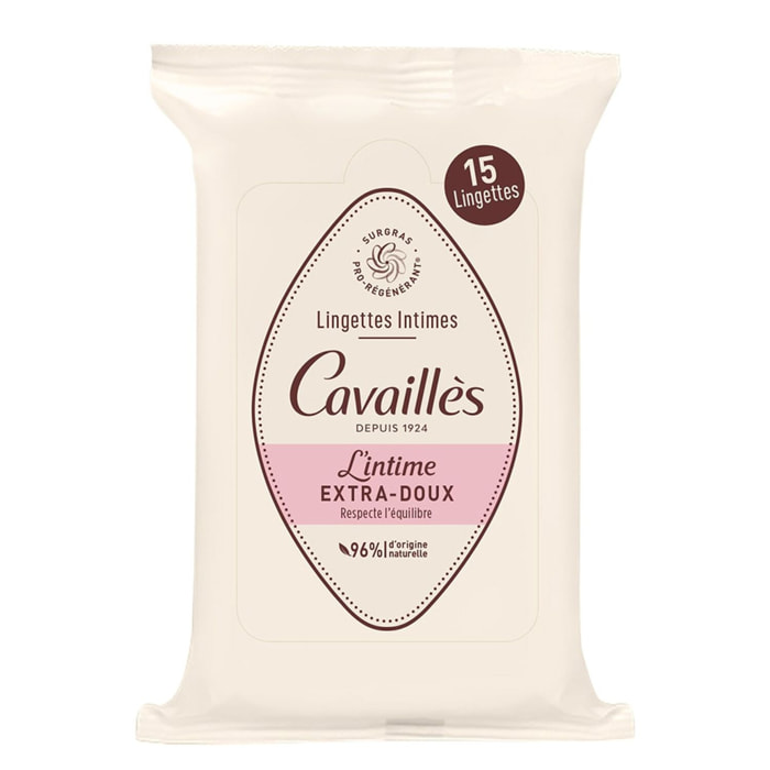 L'intime Extra-Doux - Lingettes Hygiène Intime x15