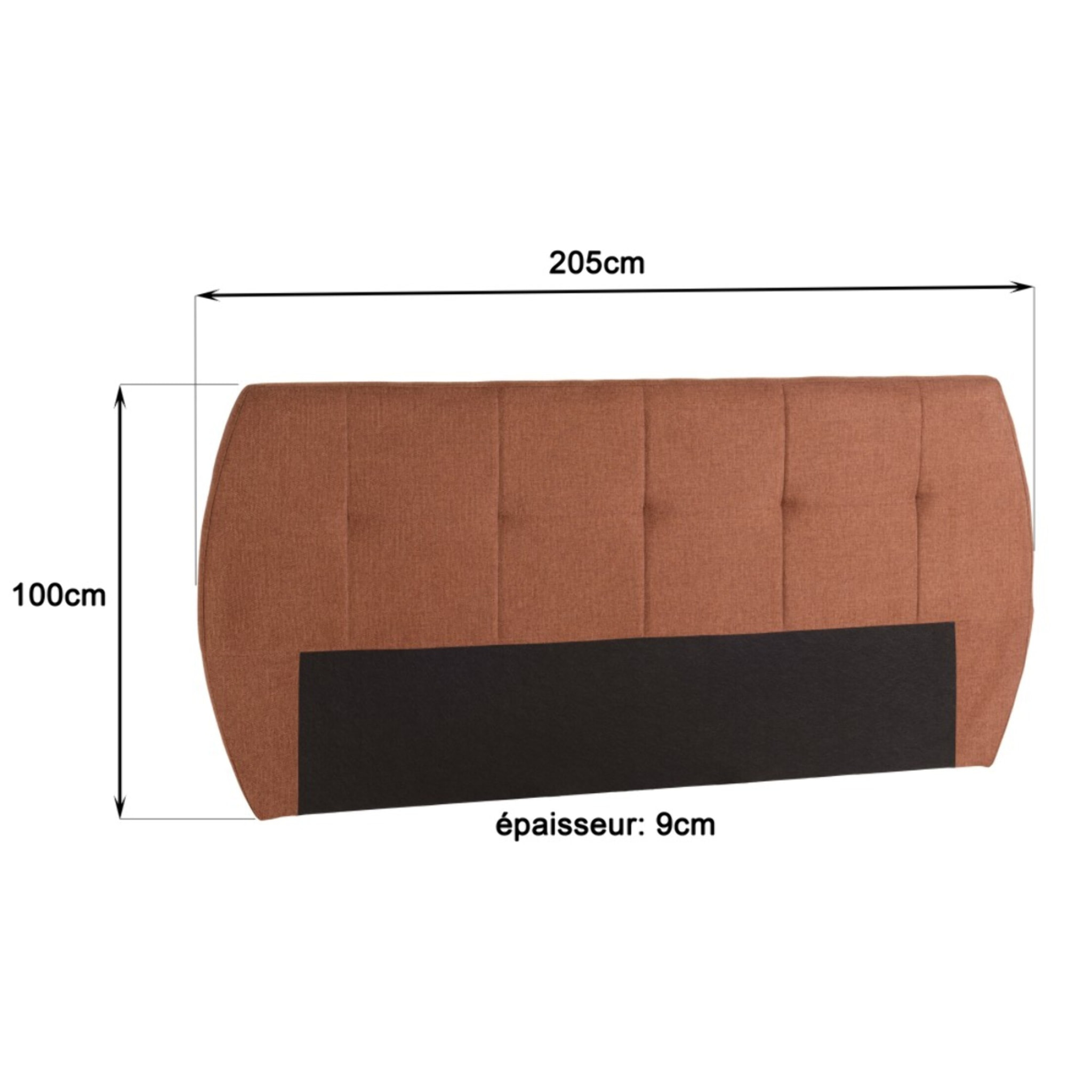 ARTHUR - Tête de lit rembourrée pour lits 160/180cm couleur terracotta