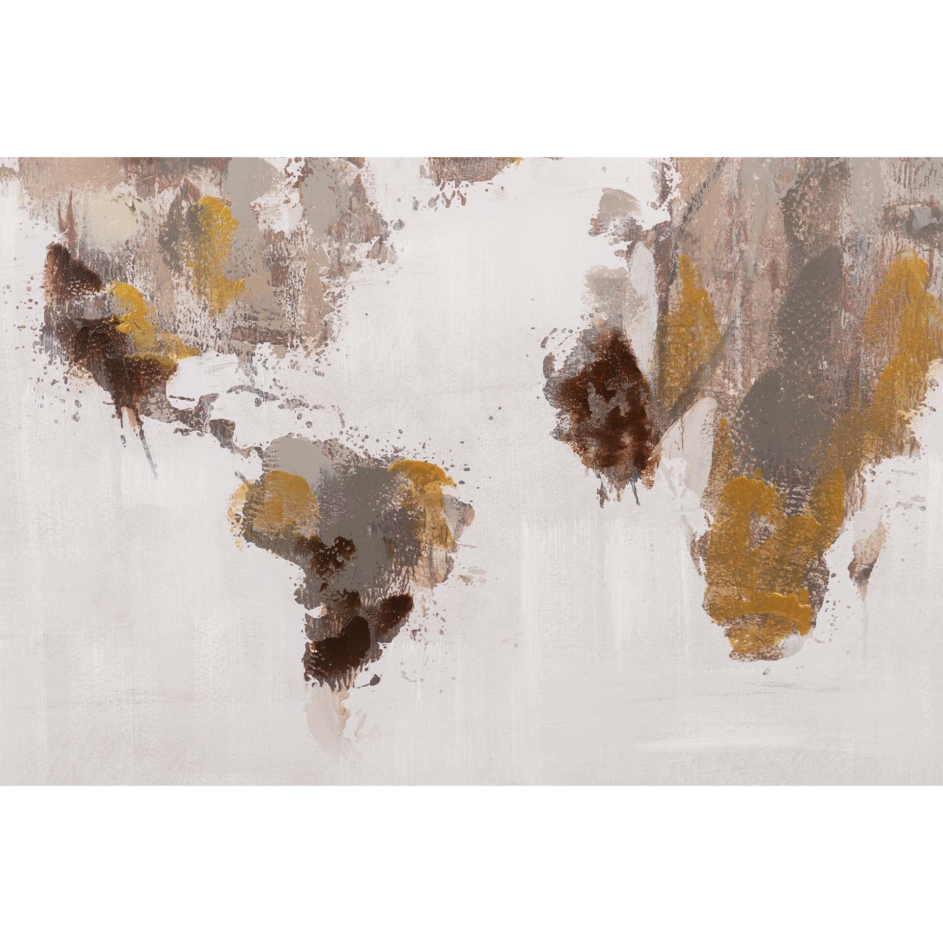 Cuadro Mapa Mundi Con Marco 120x3x80 Cm